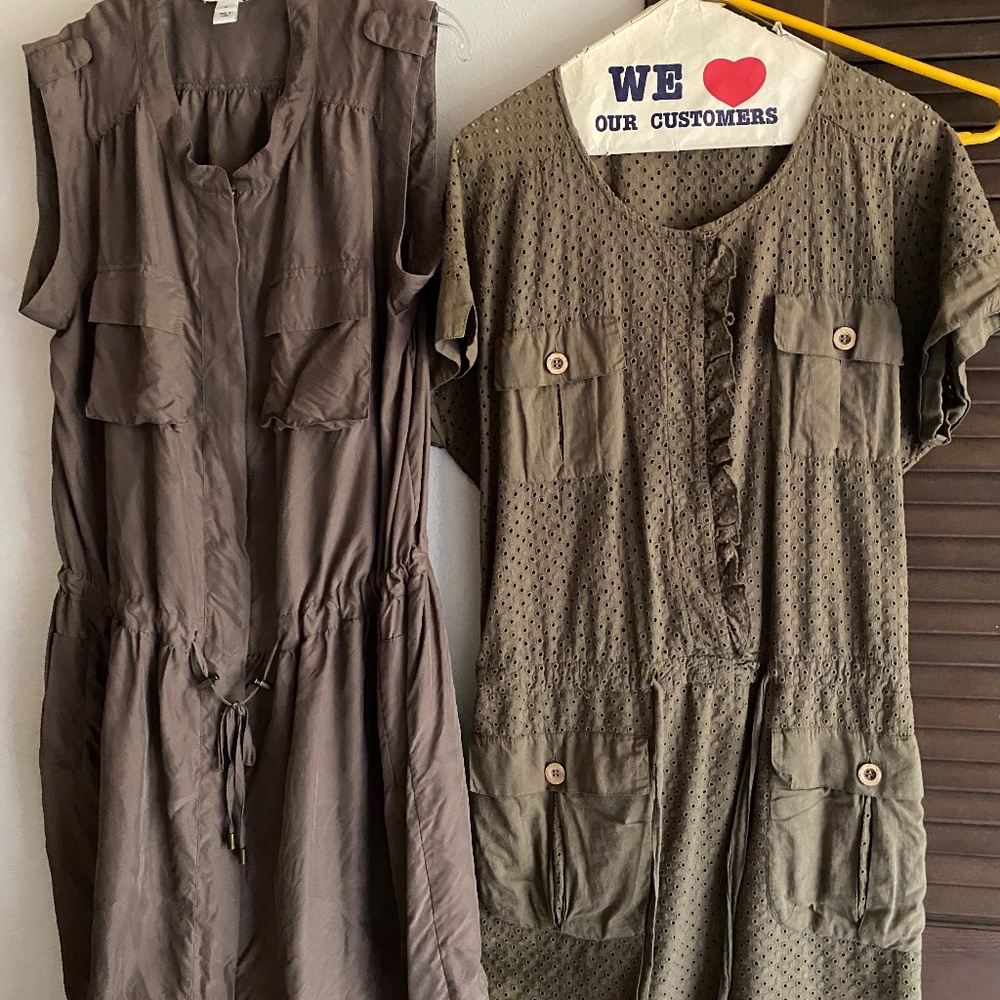 LOT OF - two dresses Khaki casual